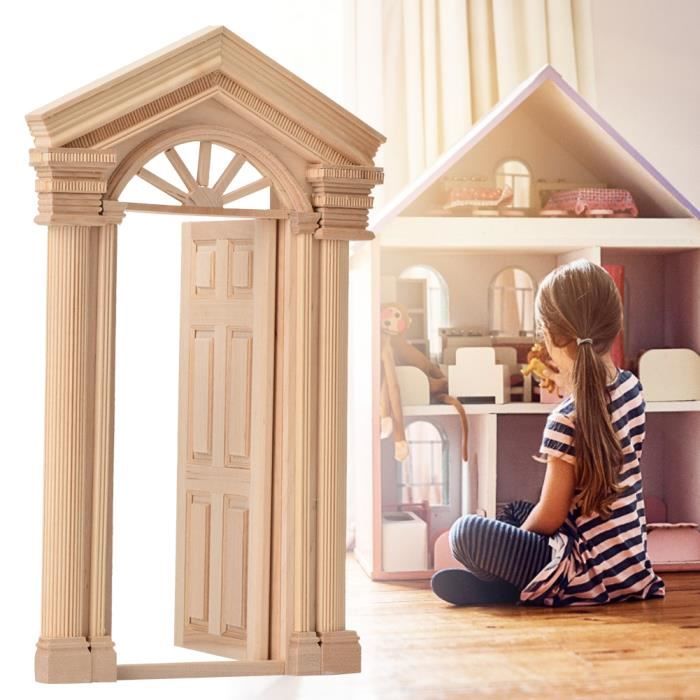 Porte Miniature En Bois Pour Maison De Poupée - Accessoire DIY 8.9x1.2x18.2 Cm