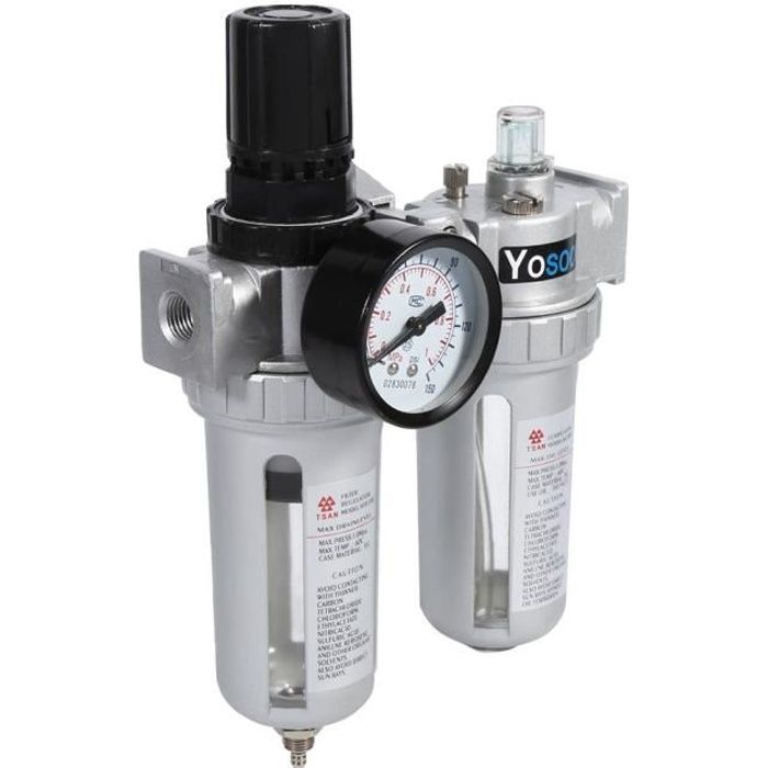 Séparateur d'eau et d'huile à air comprimé, réducteur de pression pour  compresseur, filtre régulateur d'air MK Ho -SWT - Cdiscount Bricolage