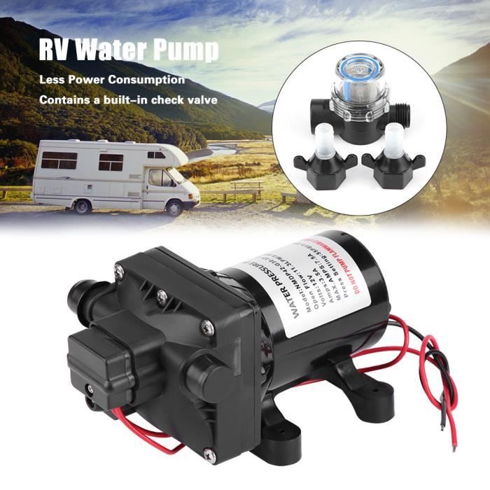 Pompe à eau auto-amorçante pour caravane de camping-car de 55 PSI, 3 gallons par minute, 7,5 Amps 12V DC 4008-101-E65-LAV