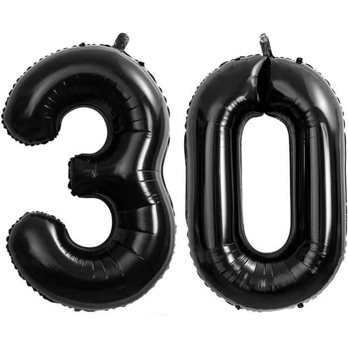 Ballon Anniversaire 30 Ans Noir, 100 Cm Ballon Chiffre Numéro 30 Noir  Décoration Anniversaire 30 Ans Décoration Fête Vole Gr[u5574]
