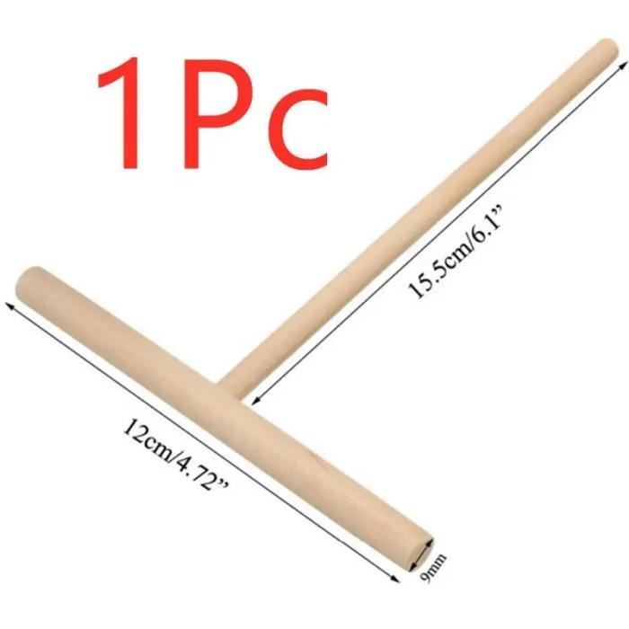 Manche Bois Chêne Ergonomique Rouleau à Pâtisserie En Silicone CoCud - Manche Bois 22,5cm Anti-adhésif Rouleau Silicone Antiadhésif