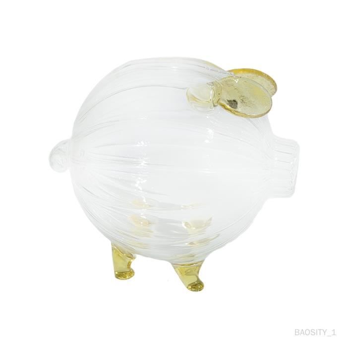 Tirelire Cochon Verre Transparent Grande Capacité 500 Pièces - Cadeau Enfant Épargne Noël Anniversaire