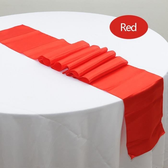 ▷ Sublime chemin de table rouge bordeaux en satin