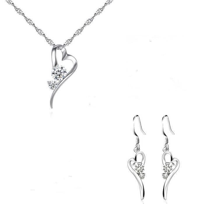 Parure Bijoux Coeur Cristal Swarovski* Blanc Argent 925 - Achat ... Parure Bijoux Coeur Cristal Swarovski* Blanc Argent 925 - Achat ...