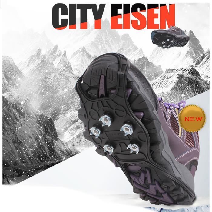 DKDDSSS 2PCS Crampons Antidérapants Chaussures, Crampon Chaussures Neige, Antidérapant Sur Chaussures, Bottes 10 Clous à Neige Grips Crampons Crampons Pointes