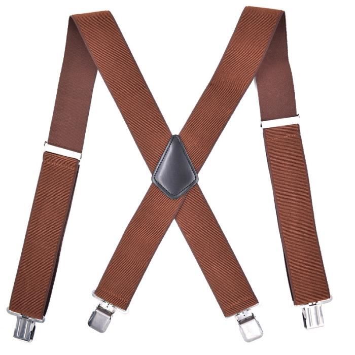 Bretelle viscose 4 clips Marron