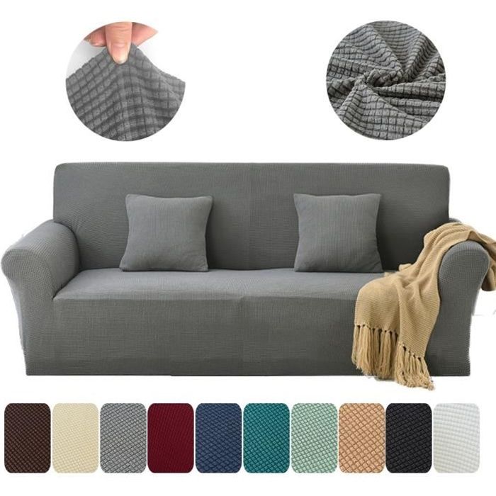 1-Pièce Jacquard Housse de Canapé Extensible Peluche Revêtement de Canapé