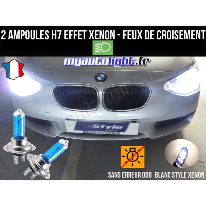 Pack ampoules H7 blanc xenon feux croisement-code pour BMW serie 1 F20