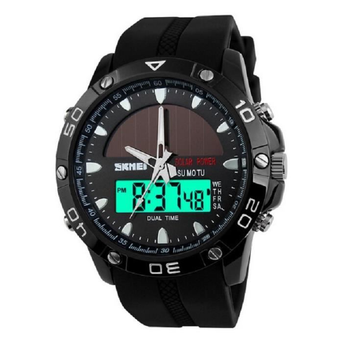 Montre Homme Rectangulaire Sport - Affichage Numérique/analogique Double Heure - Design Punk étanche 5 ATM - 1