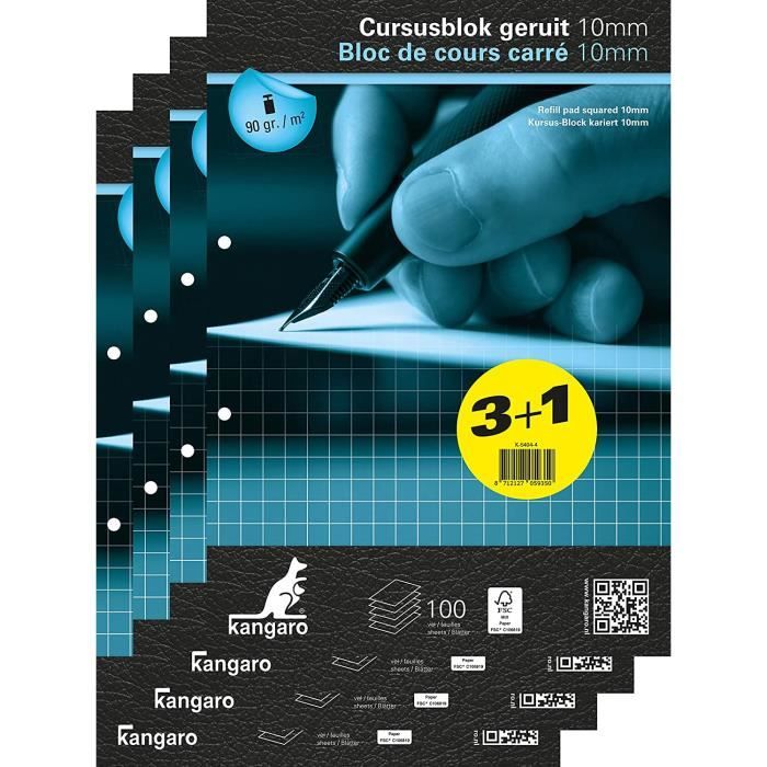 Lot De 6 Blocs-notes Quadrillés Pukka Pad A4 - 160 Pages 80 G/m², Carreaux 5 Mm, Perforés Pour Classeur