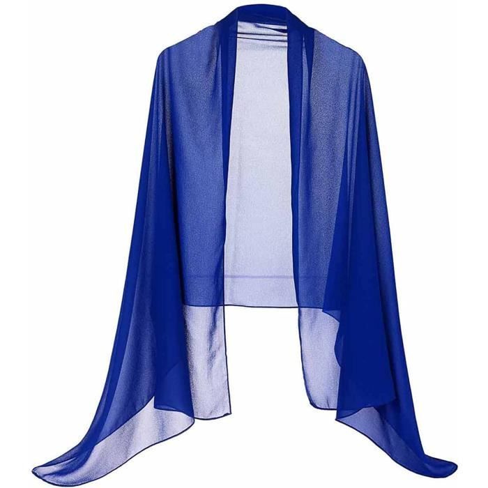 Écharpe en mousseline de soie légère pour mariage d'été - Taille Plus