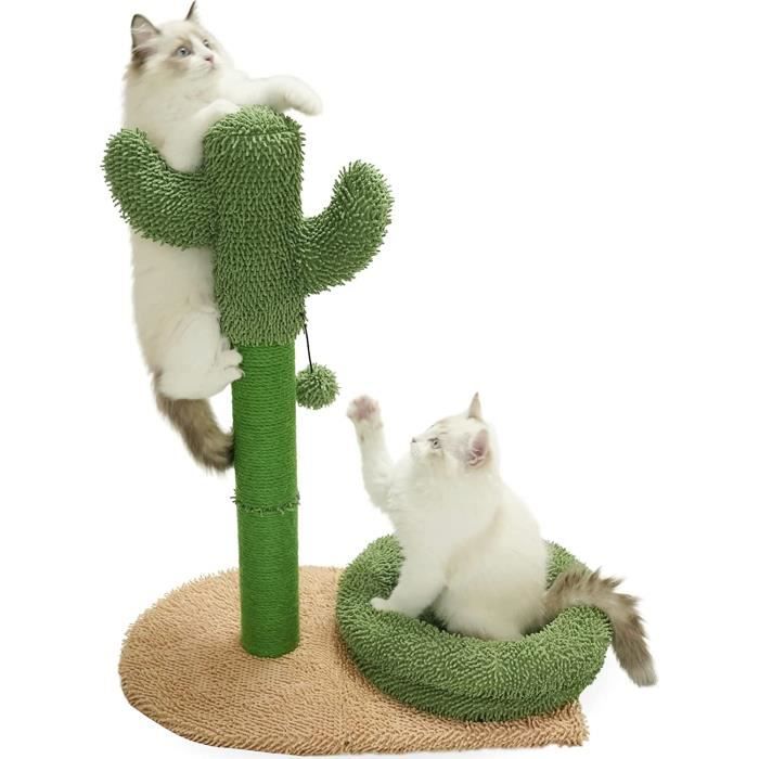 Colonne à Chat 4 En 1 En Bois Avec Sisal - Griffoir, Balançoire, Jeu De Billes Et Distributeur De Friandises | Jouet Interactif Pour Chat D'Intérieur - 6