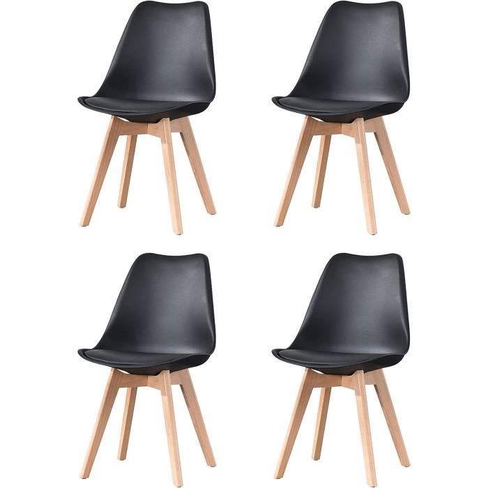 Lot de 4 chaises MIA blanches pour salle à manger