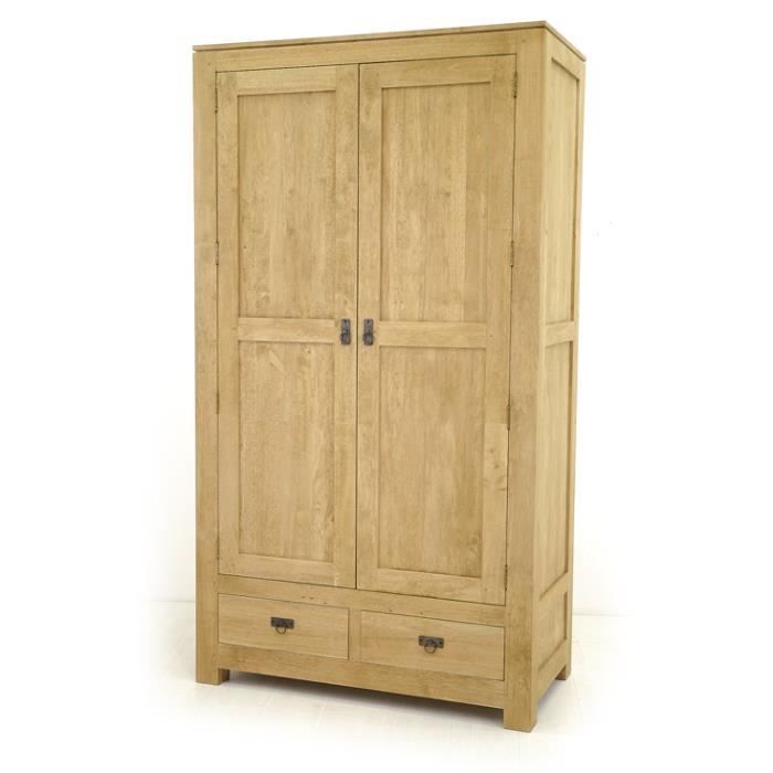 Ethnik Chic Armoire Penderie 2 Portes 2 Tiroirs Maya Huile Naturel Achat Vente Armoire De Chambre Ethnik Chic Armoire Soldes Sur Cdiscount Des Le 20 Janvier Cdiscount