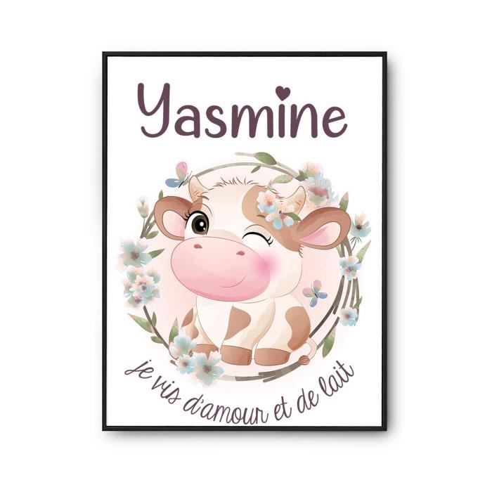 Bavoir Adèle Amour Et Biberon De Lait Vache | Cadeau Naissance Baby Shower Noël Anniversaire