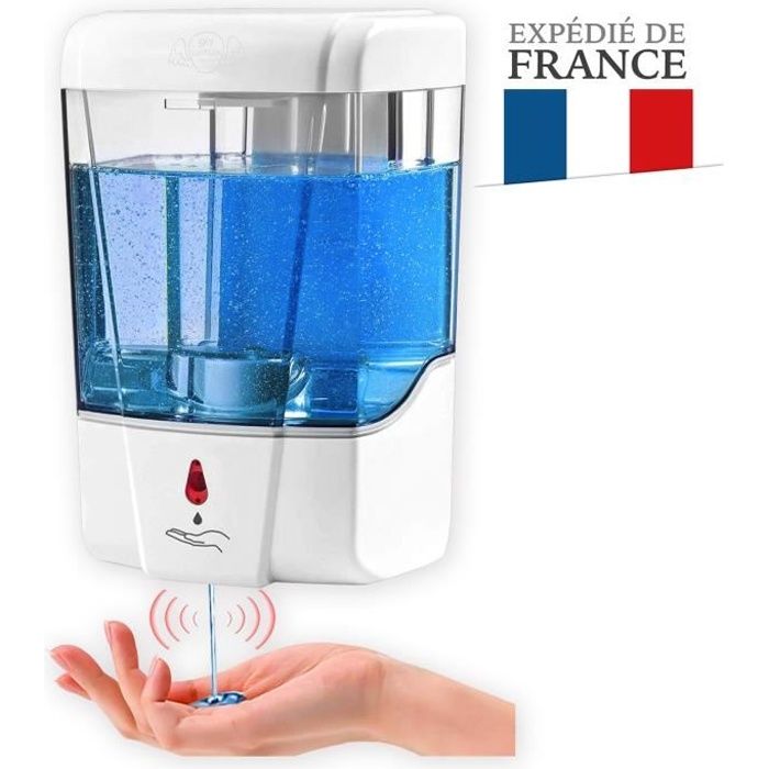 distributeur gel hydroalcoolique mural sans contact 700 ml capteurs infrarouge distributeur savon automatique hygienique cdiscount bricolage