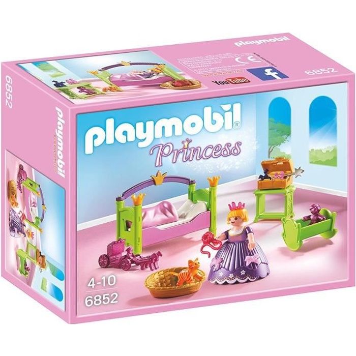 PLAYMOBIL - Princess - Chambre de Princesse - Coffre doré - Chat - Lit -  Jouets - Fille - 4 ans