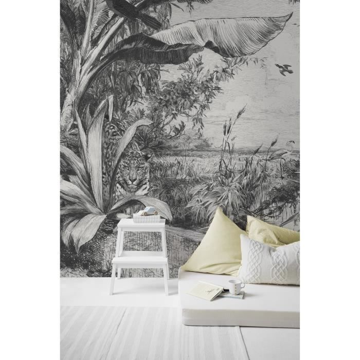 papier peint digital animaux de la jungle noir blanc 280x250 cdiscount bricolage