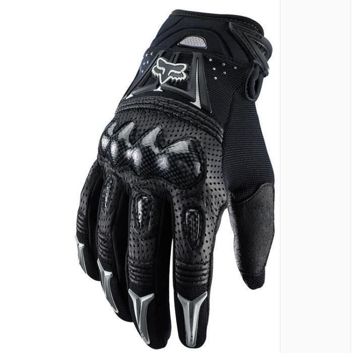 （m） fox bomber la fibre de carbone moto off-road racing gants -black gray t01a0a