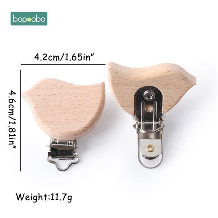 Biolane Attache-Sucette En Coton Doux Avec Clip Bois - 100% Coton, Fixation Double Sécurité, Motif Vert Menthe Charmant