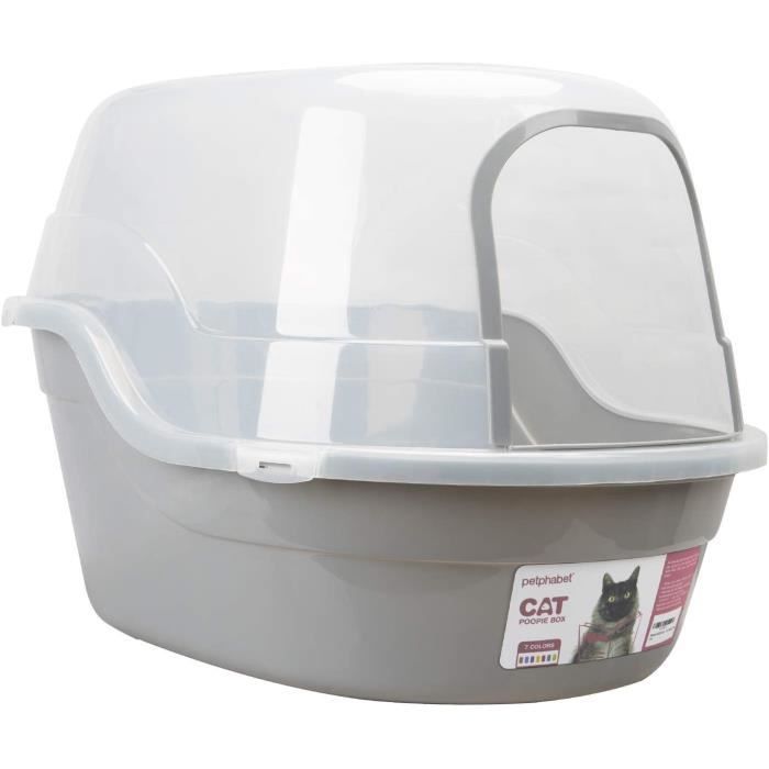 Grand Bac A Litiere Pour Chat Gris 63 X 49 X 42 Cm Grand Bac A Litiere Pour Chat Avec Couvercle Xxl Gris Cdiscount