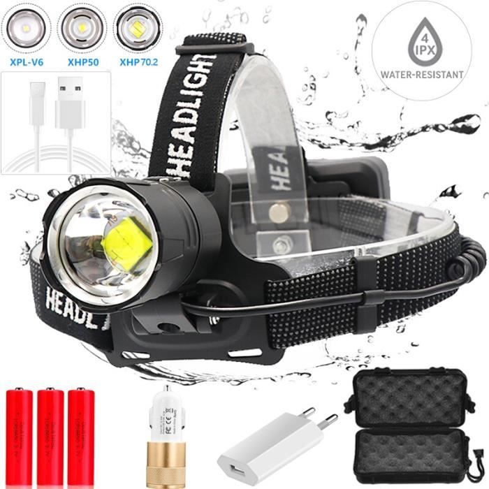 Lampe torche tactique LED CREE XHP70 TRÈS PUISSANTE 1 km - Bricolage