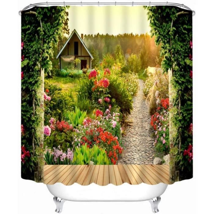 Rideau Douche Jardin Extérieur, Rideau de Bain Jardin Extérieur Anti
