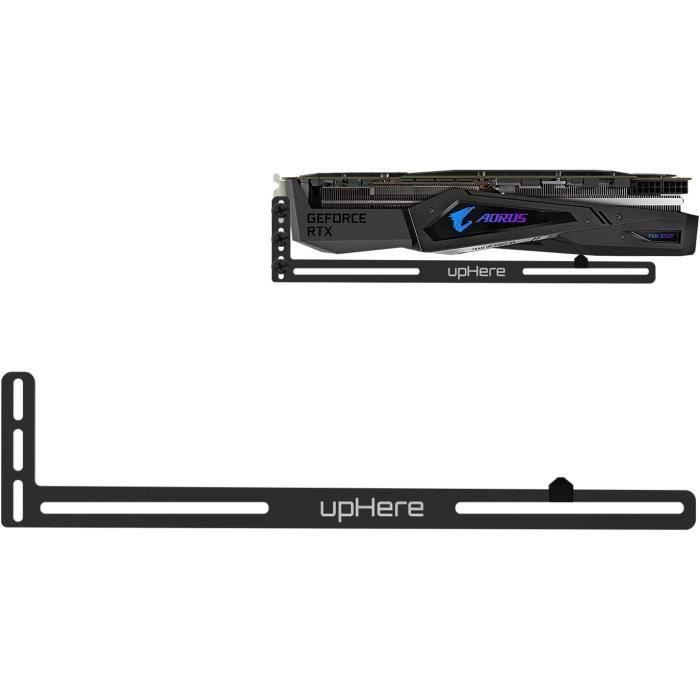Support GPU Anti-Affaissement EZDIY-FAB - Aluminium Aérospatial, Simple/Double Slot, Noir Mat