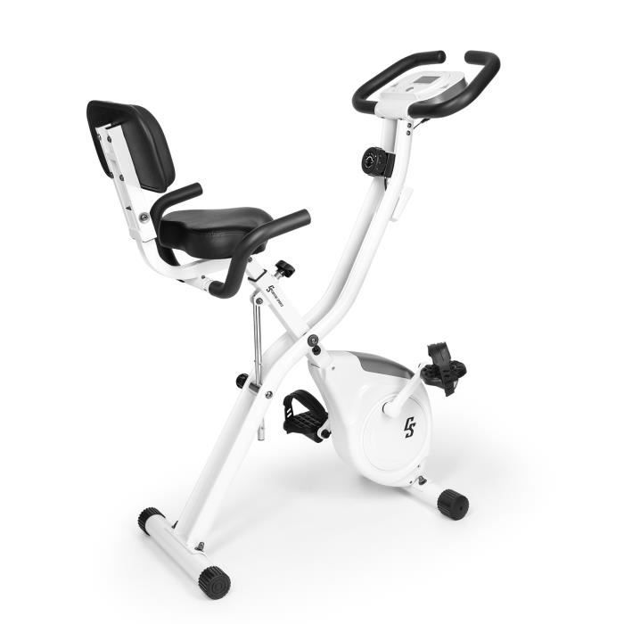 Velo d appartement Capital Sports Zura 2 X Bike Masse d inertie de 3 kg 8 niveaux de resistance pliable argent Cdiscount Sport