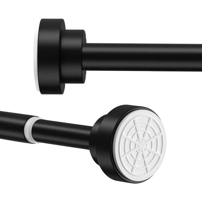Tringle à Rideau De Douche Télescopique En Aluminium Blanc - Fixation Sans Perçage - Longueur Réglable 125-220 Cm - Inoxydable Et Robuste