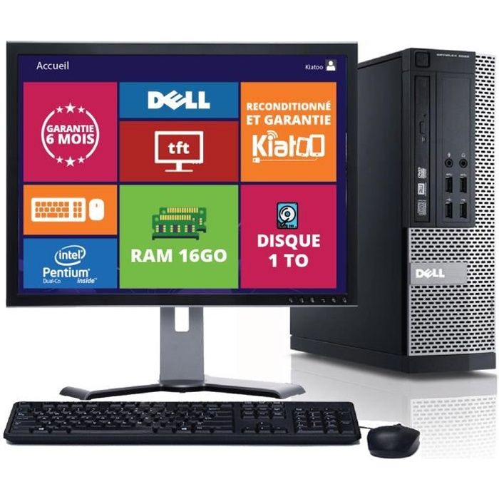 Ordinateur De Bureau Dell Optiplex 790 Dual Core 16go Ram 1 Tera Disque Dur Ecran Ordinateur 17 Pouces Windows 7 Pc Reconditionne Prix Pas Cher Cdiscount