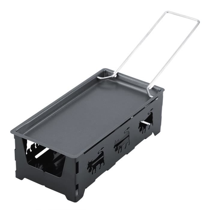 Plateau à Raclette Portable Sans électricité – 2 Moules Antiadhésifs Avec Poignées Bois, Inclut 2 Spatules, Parfait Pour Fromage Fondu à La Maison