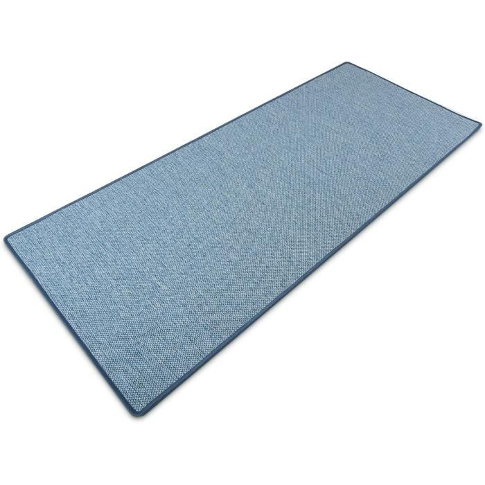 Tapis Bleu Doux Effet Sisal | Polypropylene + Coton | Salon, Chambre ...