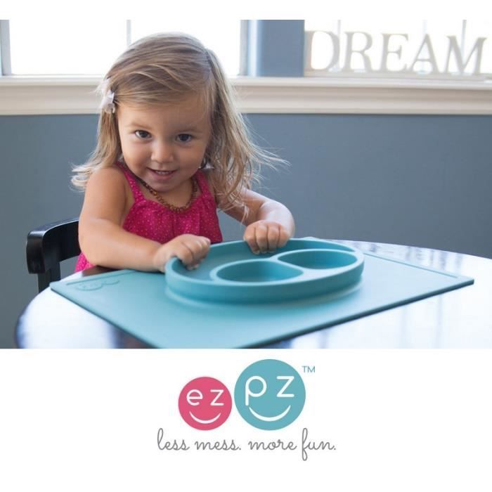Assiette Antiderapante Happy Mat Bleu Ezpz Cdiscount Puericulture Eveil Bebe