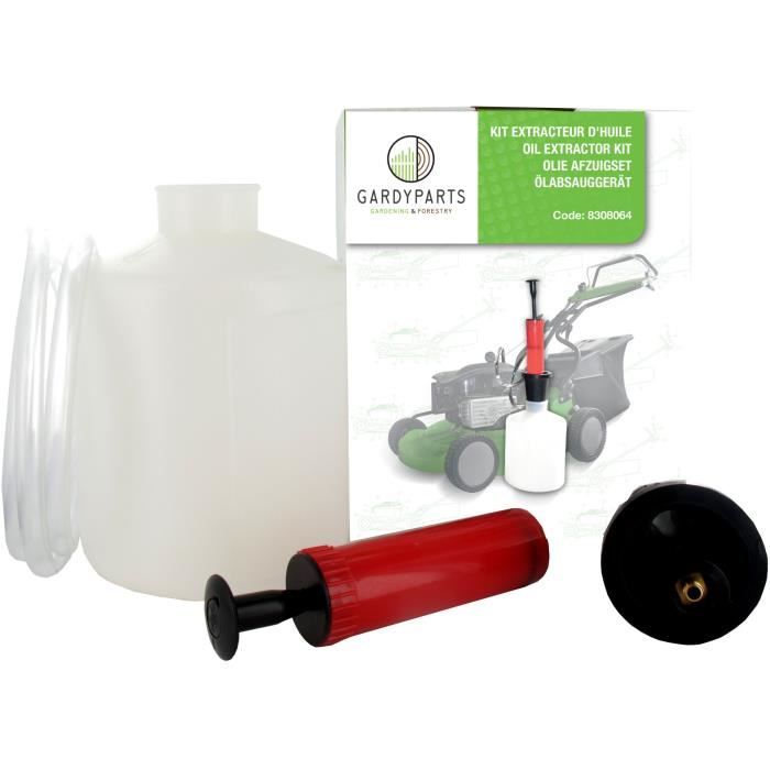 Kit de vidange - Livrée avec une pompe - 2 durites huile et essence un récipient de récolte d’huile ou essence de 14 L - Un raccor