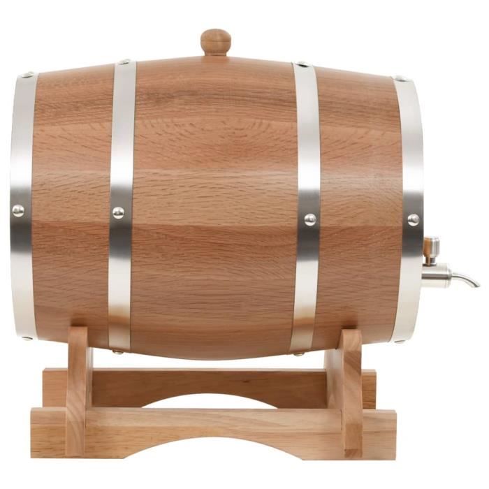 ETO-CIK Tonneau en Bois 5l avec Support et Robinet, pour Whisky, vin