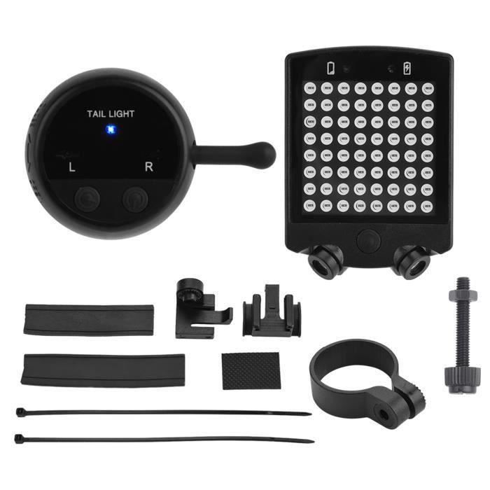 NK Feu Arrière Vélo LED – Avec Clignotants, Télécommande, 5 Modes, Rechargeable USB, Inclinaison Réglable