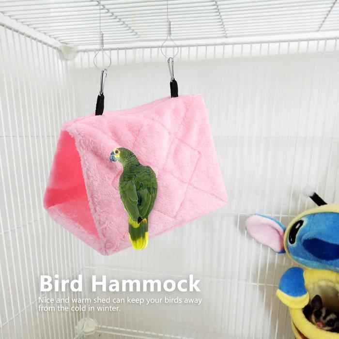 Comparer les prix de GOTOTOP Hamac d'oiseau Hamac en peluche douce tente de cage suspendue pour oiseaux perroquet hiver lit chaud jouet pour animaux de