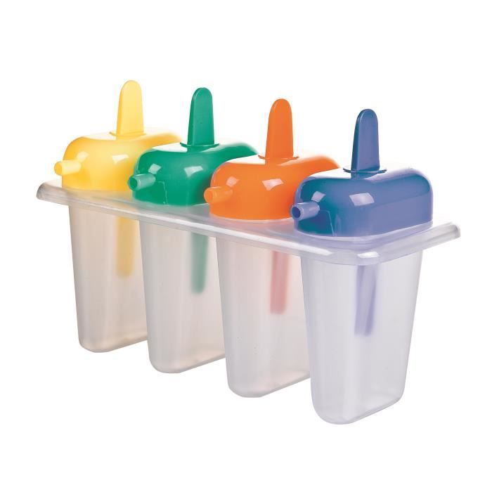 MOULE A GLACE 4 ALVEOLES - PLASTIQUE ALIMENTAIRE - DIMENSIONS 15 CM X 7 CM X 10 CM - RECETTES A L'INTERIEUR - IL EST POSSIBLE DE ...