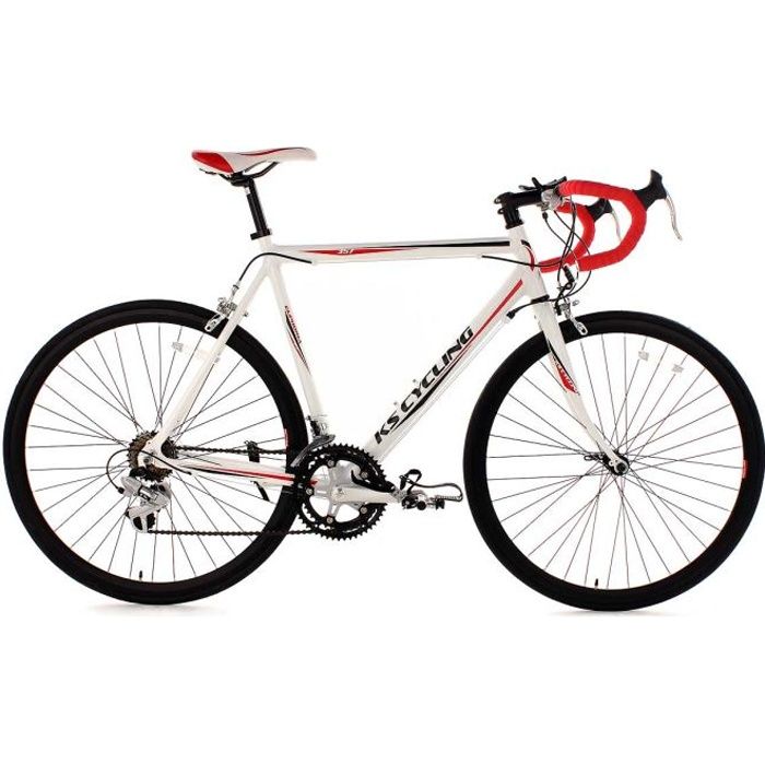 Vélo de course alu 28'' Euphoria blanc TC 58 cm KS Cycling - 14 Vitesses - Homme - Cadre aluminium