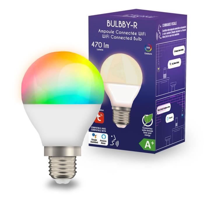 logicom home bulbby r ampoule connectee multicolore 5w equivalents 50w lumiere 16 millions de couleurs culot e27 a cdiscount bricolage