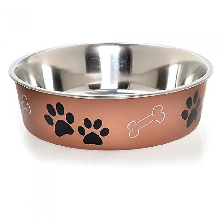LOVING PETS MÉTALLIQUES BELLA BOL POUR CHIENS, GRAND, CUIVRE, 1,5 L,