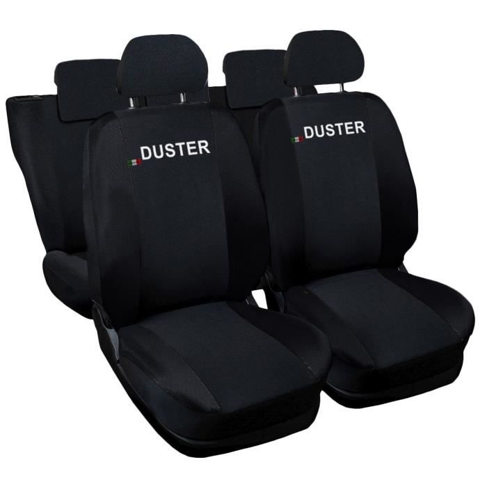 Lupex Shop Housses de siège auto compatibles pour Duster Noir Noir