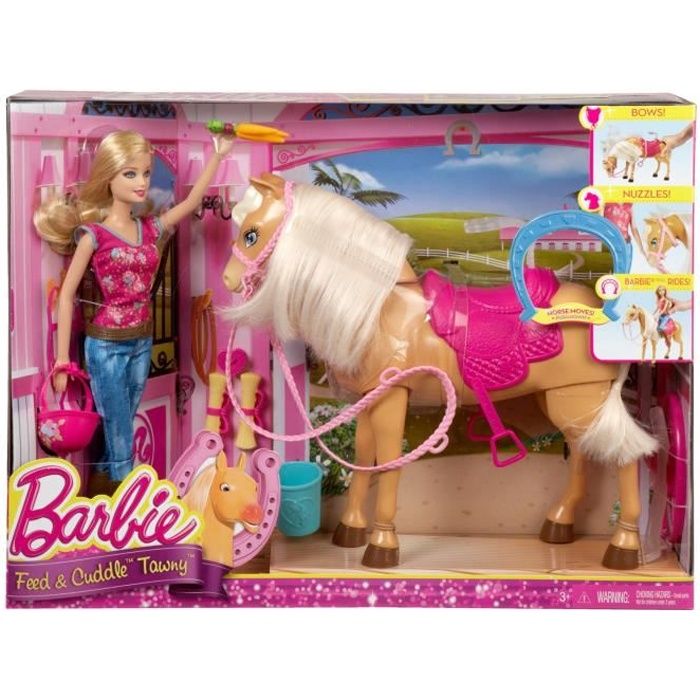 Barbie - BJX85 - Poupée - Barbie Et son Cheval Tawny - Cdiscount Jeux -  Jouets