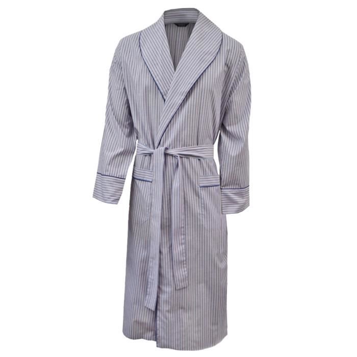 Robe De Chambre Legere 100 Raye Bleu Rouge Homme Achat