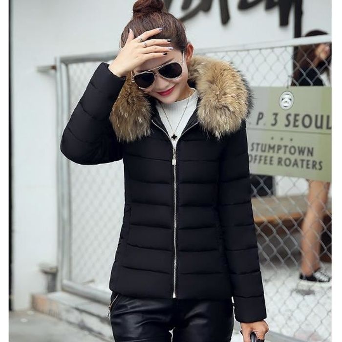 Manteau femme court capuche outlet