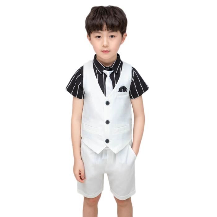Costume Garcon Petit Garcon Tenue Mariage Costume de Ceremonie Tenue de Soiree Blanc 4 Pieces Blanc 4 pieces Cdiscount Pret a Porter