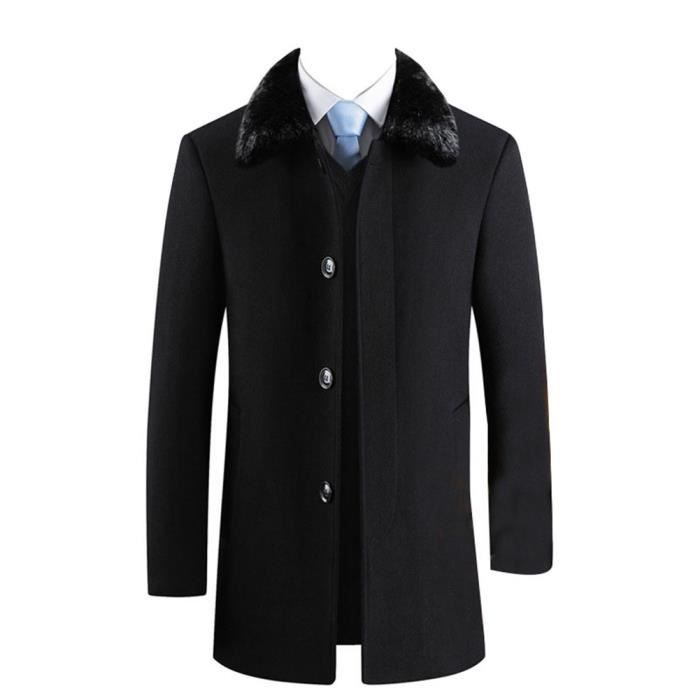 Manteau long homme col fourrure best sale
