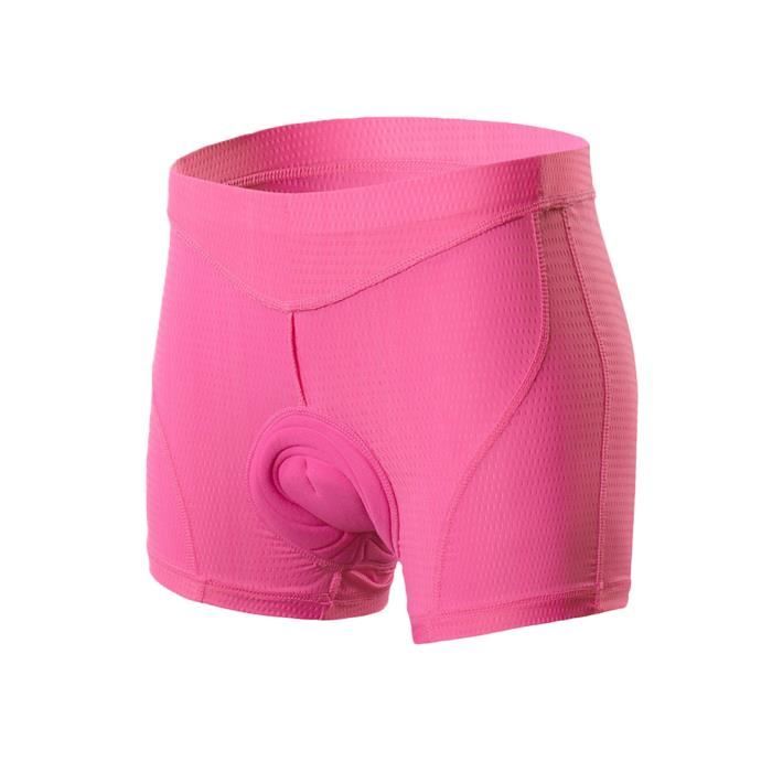 Shorts de Cyclisme Femmes sous Vetements 3D Gel Rembourres Cuissard Velo Femme a Sechage Rapide Confort Respirant Shorts Rose