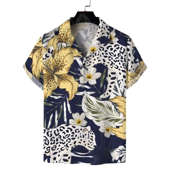 Chemise homme imprimé léopard mode luxe chemise à manches longues Disco Vintage discothèque vêtements hommes hauts